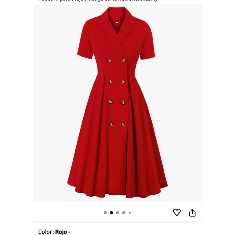 Elegant Red Double-Breasted Dress
